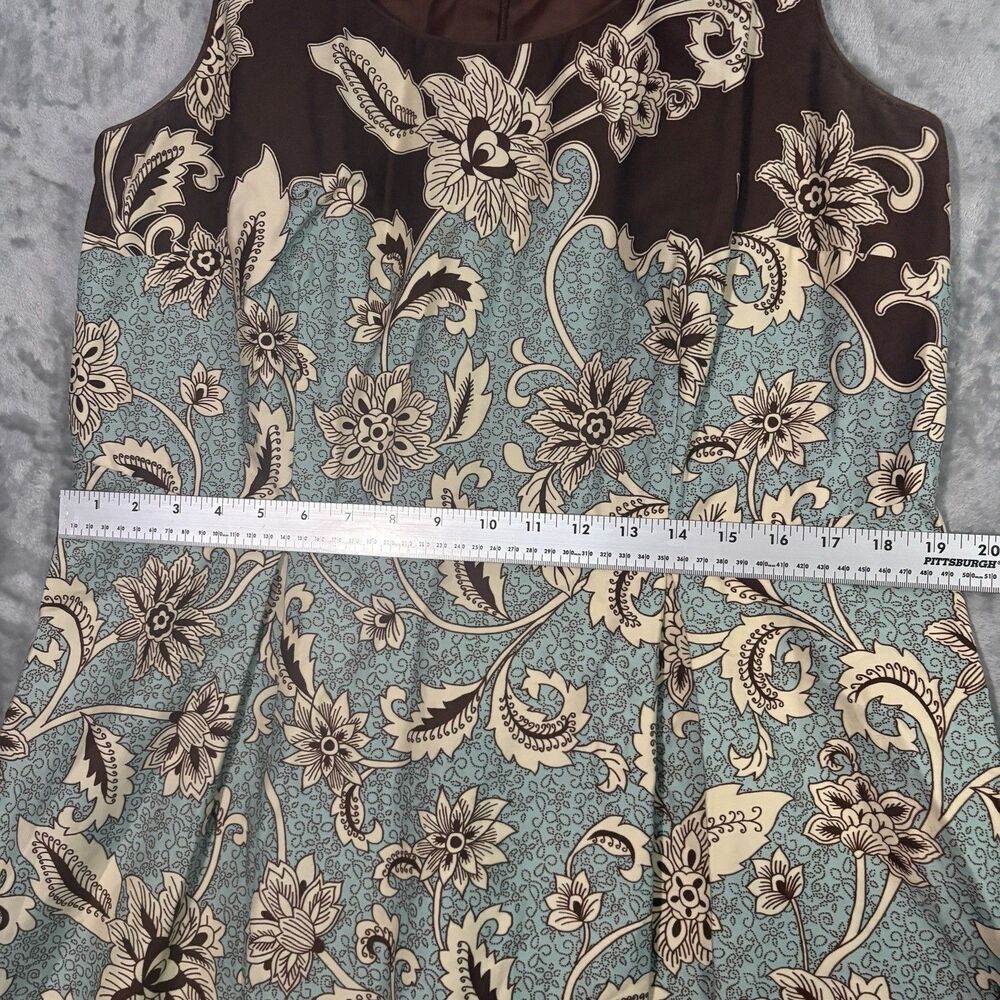 Dressbarn Women's Sleeveless Floral Paisley Dress Plus Size 16W Midi Retro Brown - Picture 6 of 10